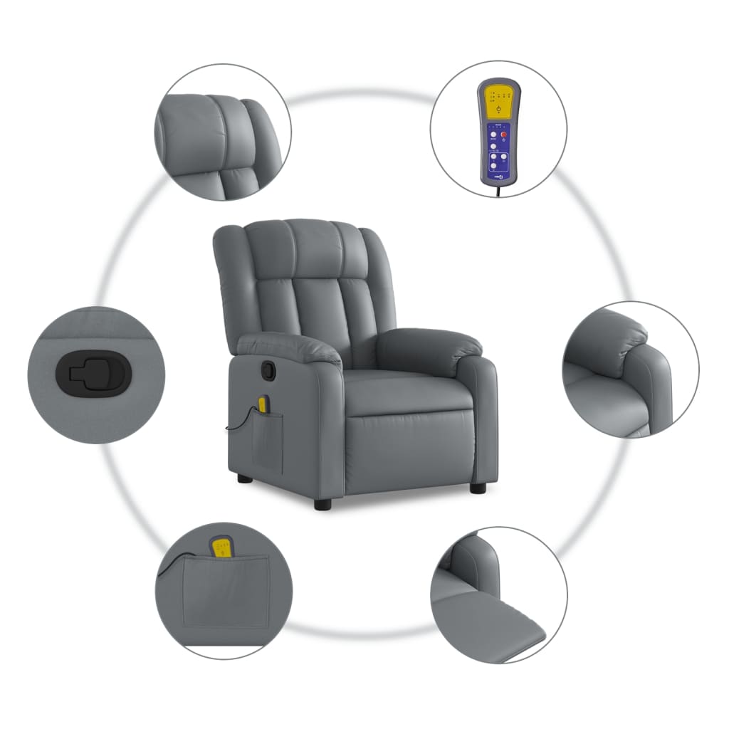 Massage-Relaxsessel, Kunstleder, Schwarz