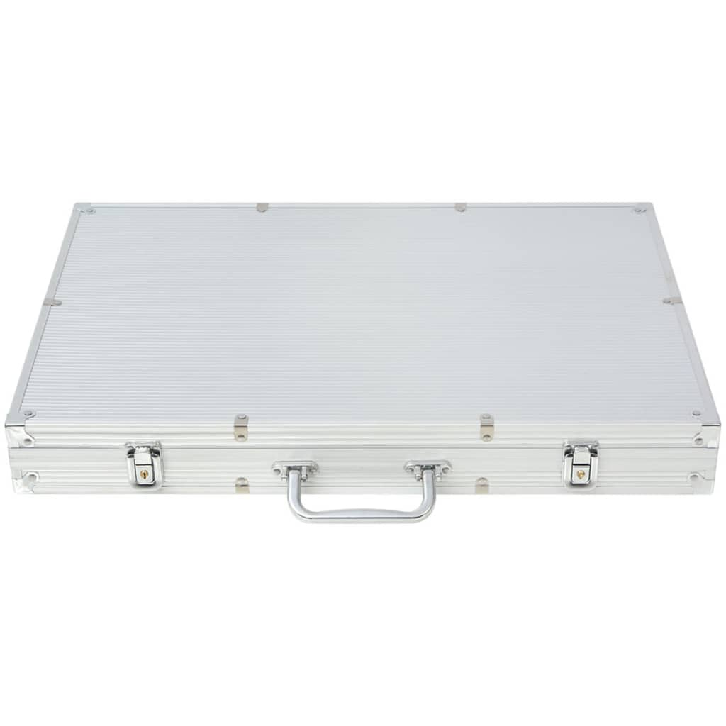 Poker Set mit 500 Laserchips Aluminium