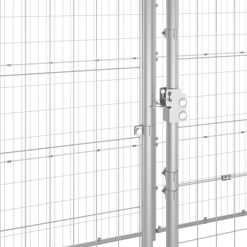 Outdoor-Hundezwinger mit Überdachung Stahl 7,26 m²