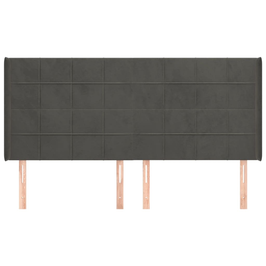 Kopfteil mit Ohren Dunkelblau 93x16x78/88 cm Samt