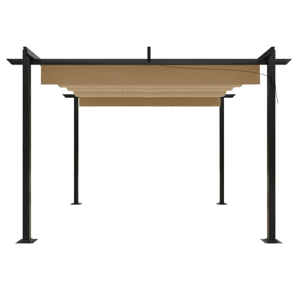 Pavillon mit Ausziehbarem Dach 3x3 m Creme