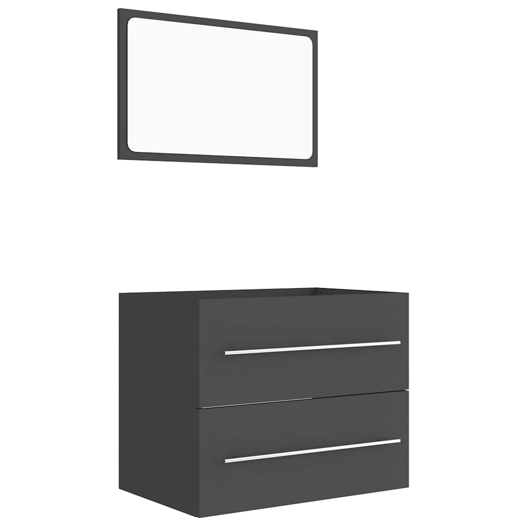 2-tlg. Badmöbel-Set Weiß Holzwerkstoff