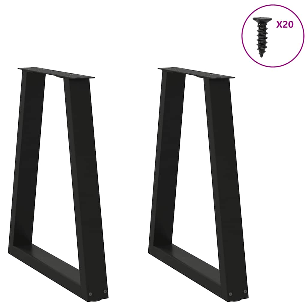 Couchtischbeine V-Form 2 Stück Schwarz 30x(30-31,3) cm Stahl