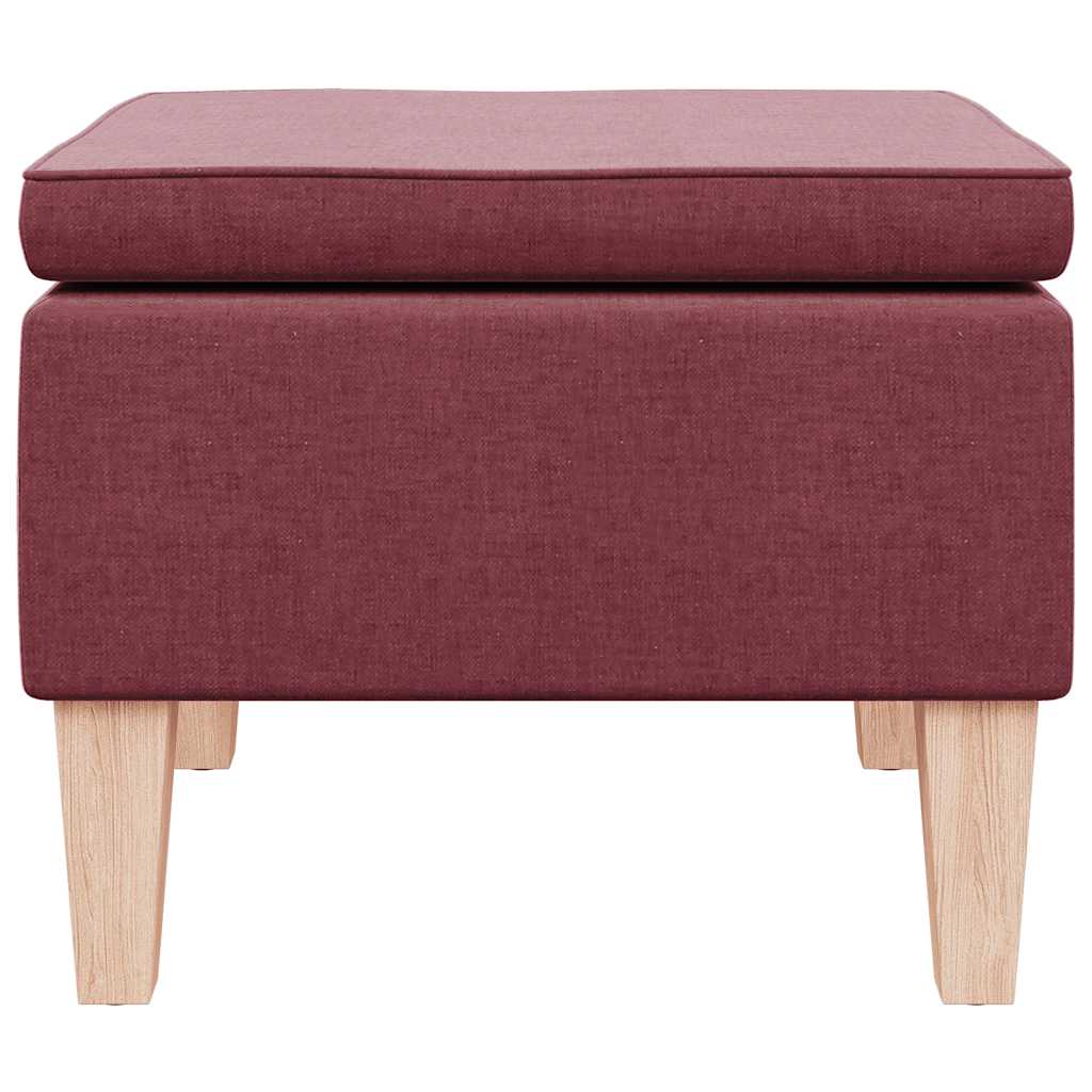Hocker mit Holzbeinen Weinrot Stoff