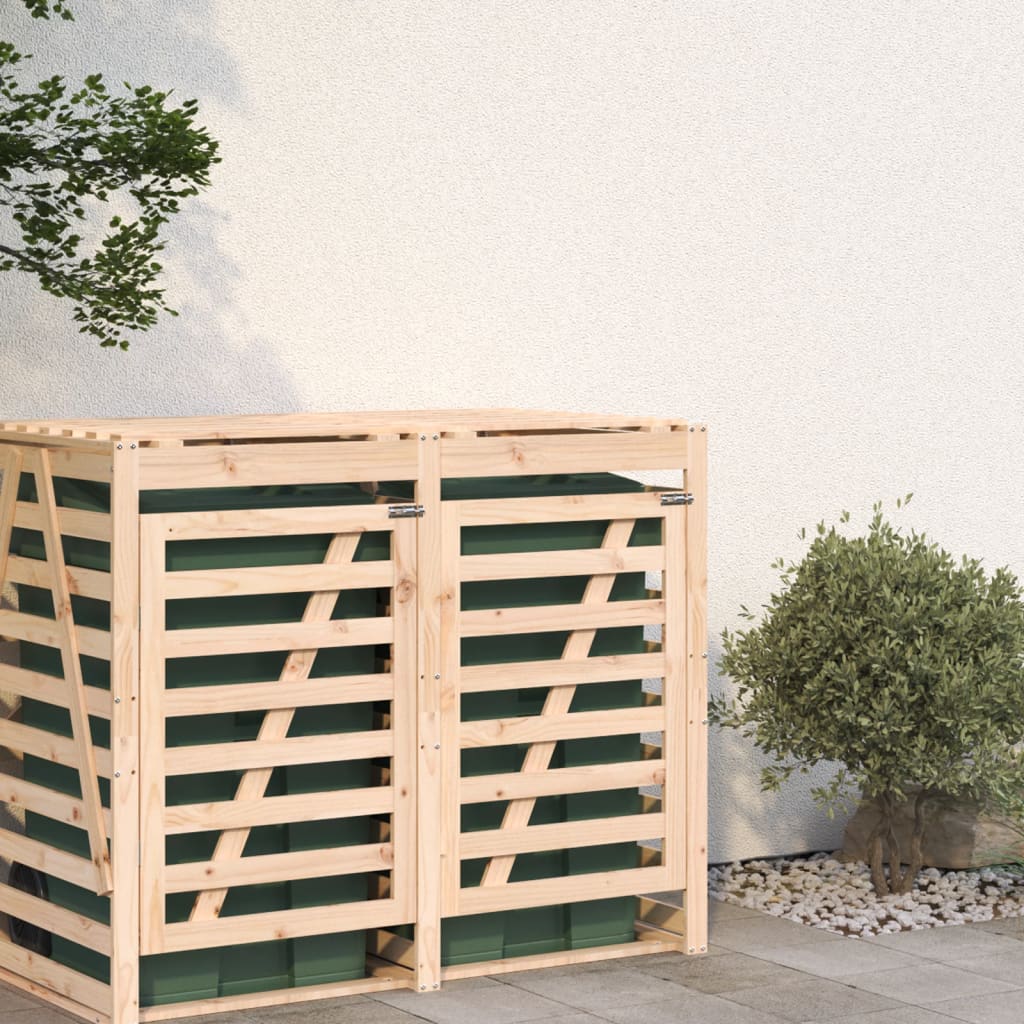 Mülltonnenbox 84x90x128,5 cm Massivholz Kiefer