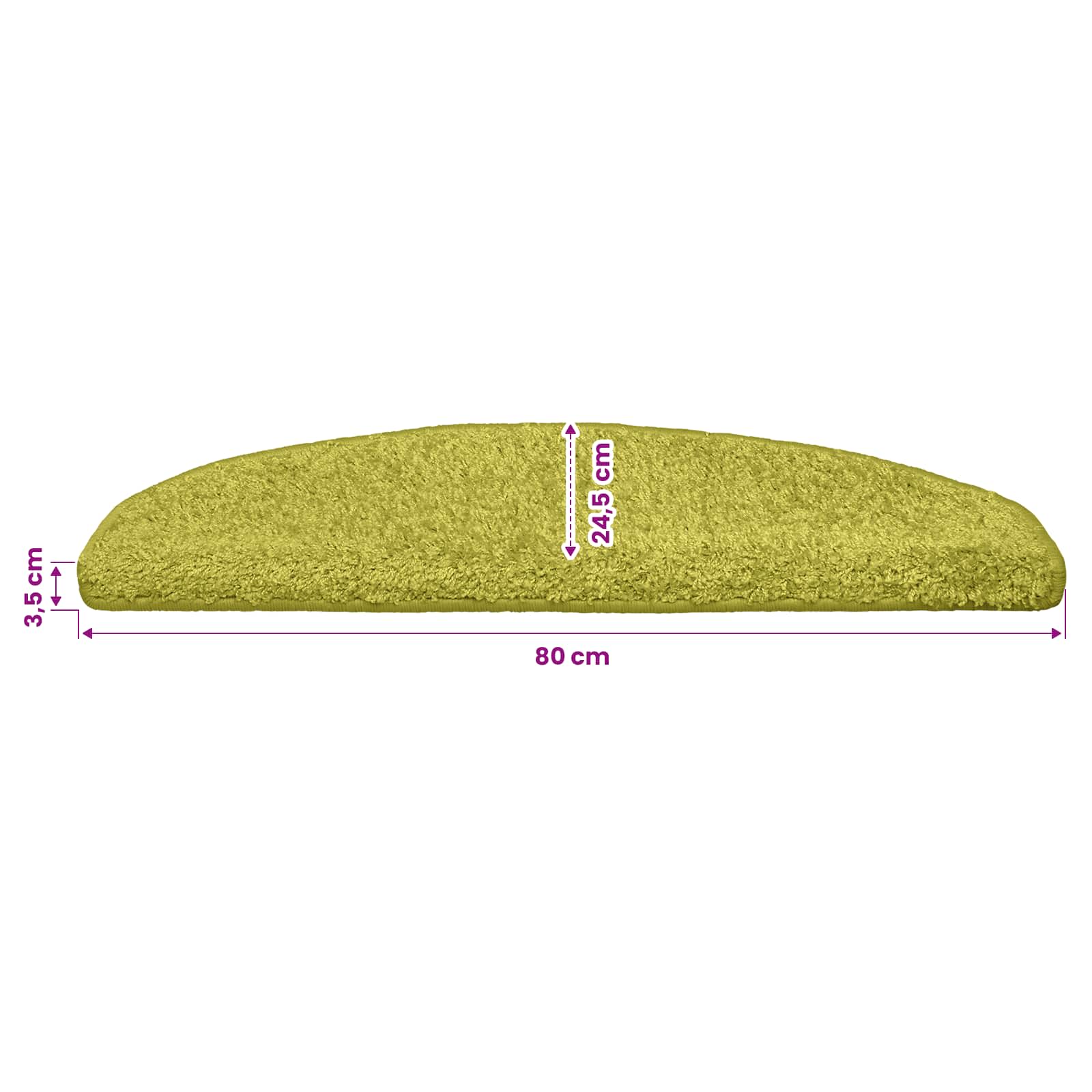 Stufenmatten 15 Stk. 56x17x3 cm Grau Halbrund