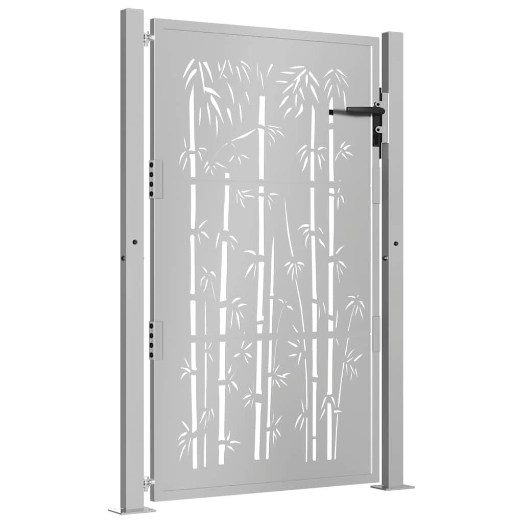 Gartentor 100x75 cm Cortenstahl Bambus-Design