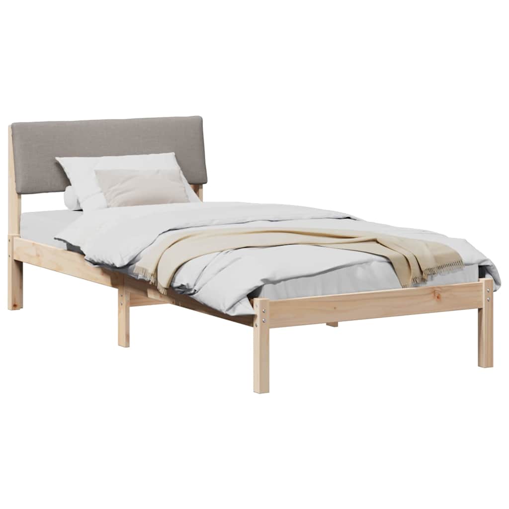 Bettgestell Braun und hellgrau 200 x 200 cm Massivholz Kiefer