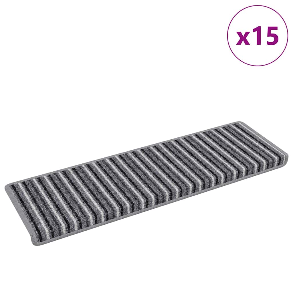 Selbstklebende Treppenschoner 15 pcs Anthrazit 65 x 21 x 4 cm