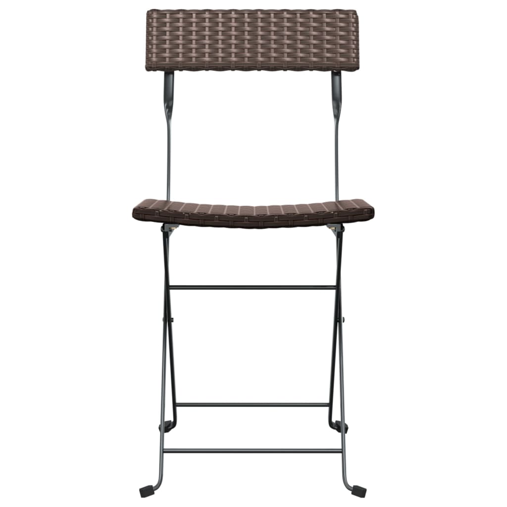 Bistrostühle 4 Stk. Klappbar Schwarz Poly Rattan und Stahl
