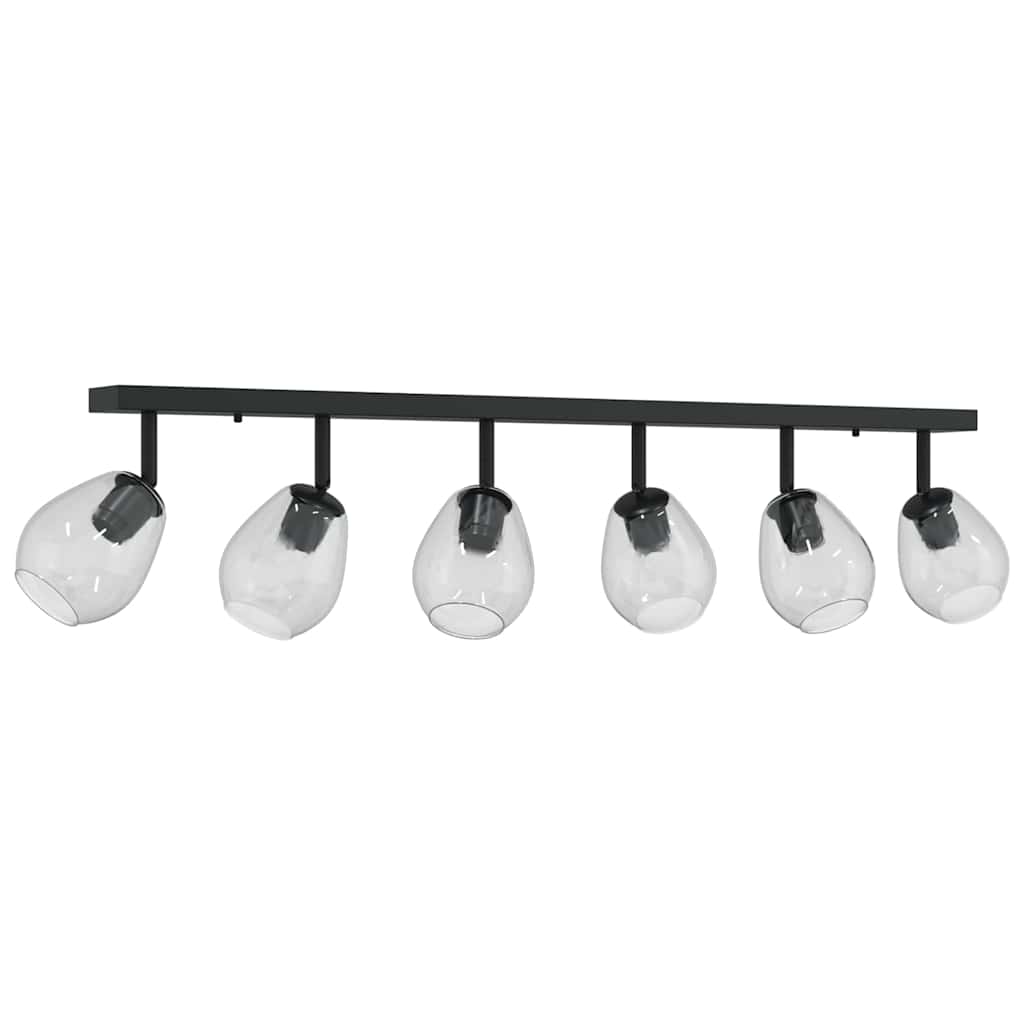 Deckenstrahler Schwarz 13 x 13 x 26 cm Glas und Metall