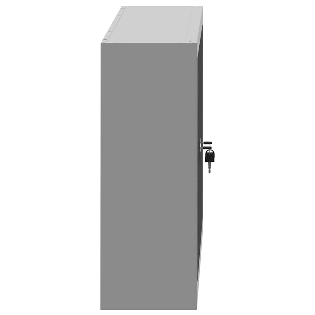Werkzeugschrank mit Regal Schwarz und Grau 55 x 55 x 55 cm