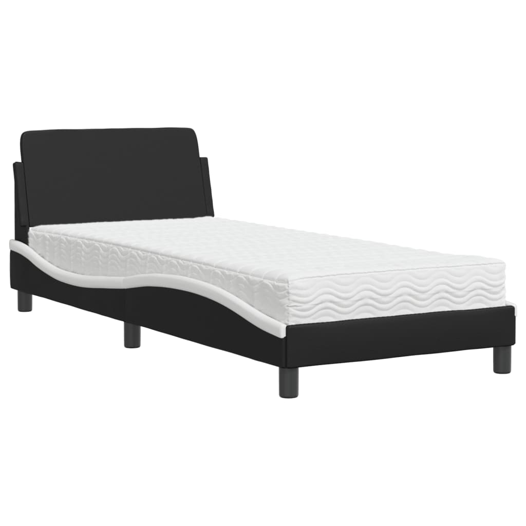 Bett mit Matratze "Dover" Schwarz 80x200 cm Kunstleder