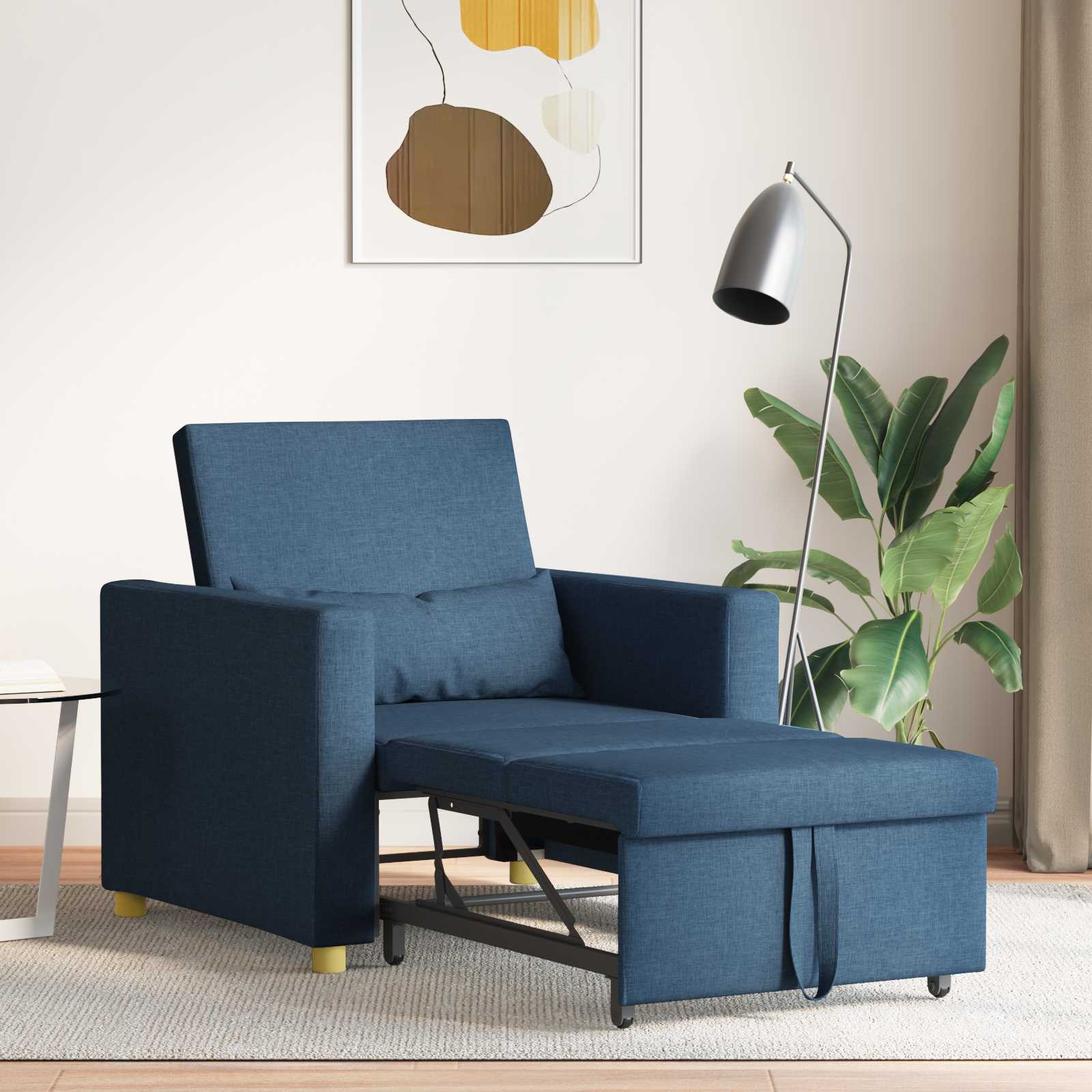 Ausziehbare Schlafcouch Einzel Hellgrau 90 x 165 x 87 cm Stoff
