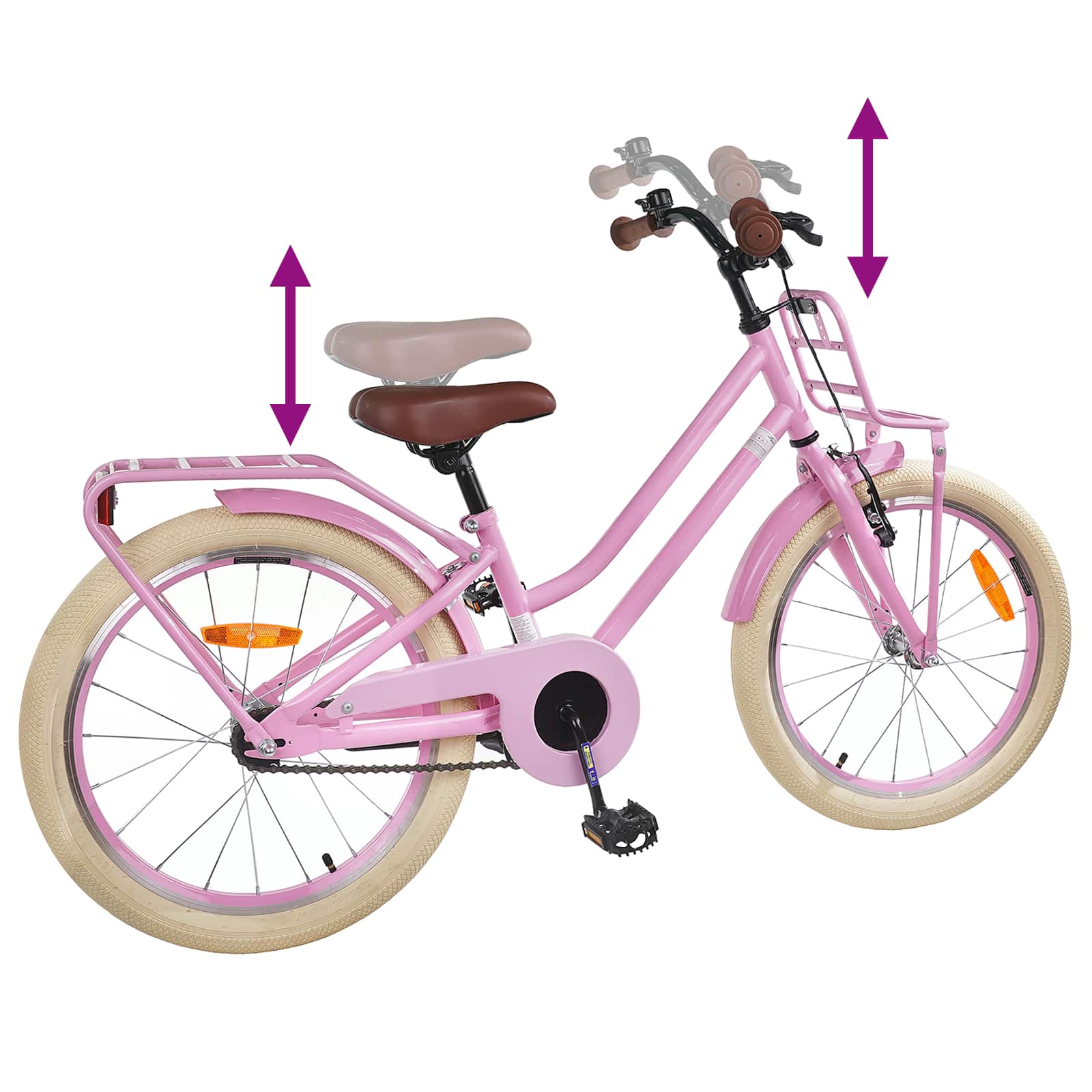 Kinderfahrrad 12 Zoll für 2-4 Jahre alt Hellrosa