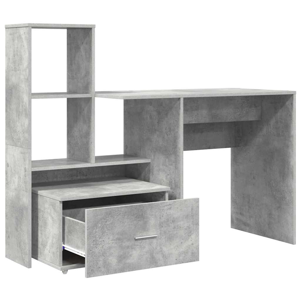 Schreibtisch mit Regal Weiß 131,5 x 50 x 106,5 cm Holzwerkstoff