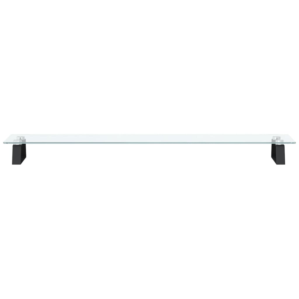 Monitorständer Weiß 60x20x8 cm Hartglas und Metall