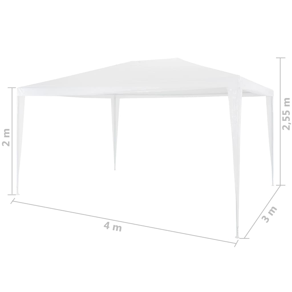 Partyzelt 400 x 300 x 255 cm Rot PE und Stahl