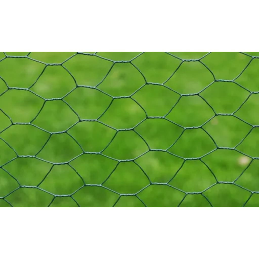 Maschendrahtzaun Verzinkter Stahl Hexagon 1×25 m Silbern