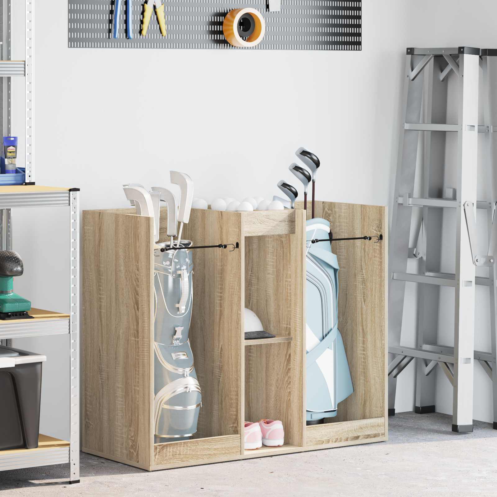 Golf Schrank Mit Rad Uni Weiß 65 x 45 x 98 cm