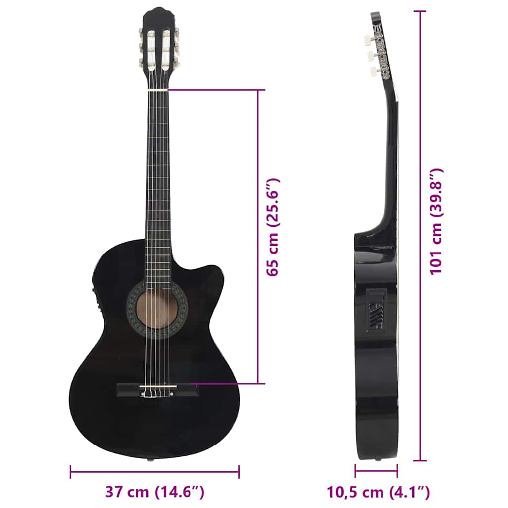 Westerngitarre Cutaway mit Equalizer und 6 Saiten