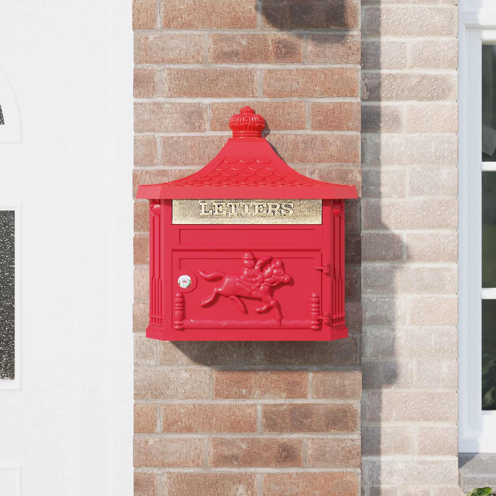 Wandmontierter Briefkasten Grün 40,5 x 16 x 45 cm Gussaluminium