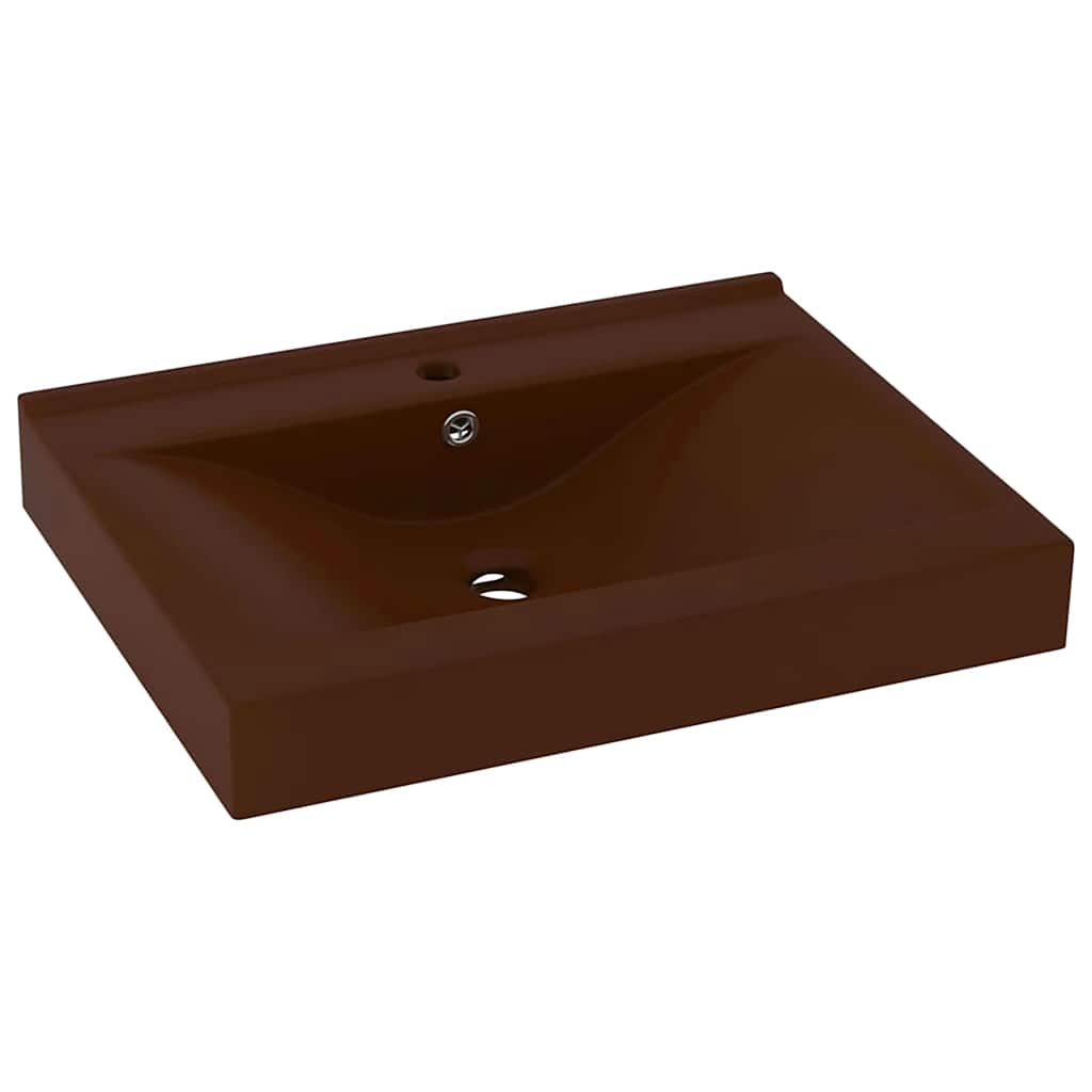 Luxus-Waschbecken mit Hahnloch Matt-Weiß 60x46 cm Keramik