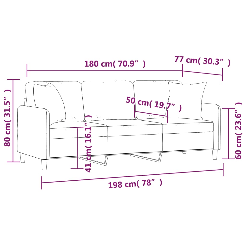 2-Sitzer-Sofa mit Zierkissen Braun 120 cm Stoff