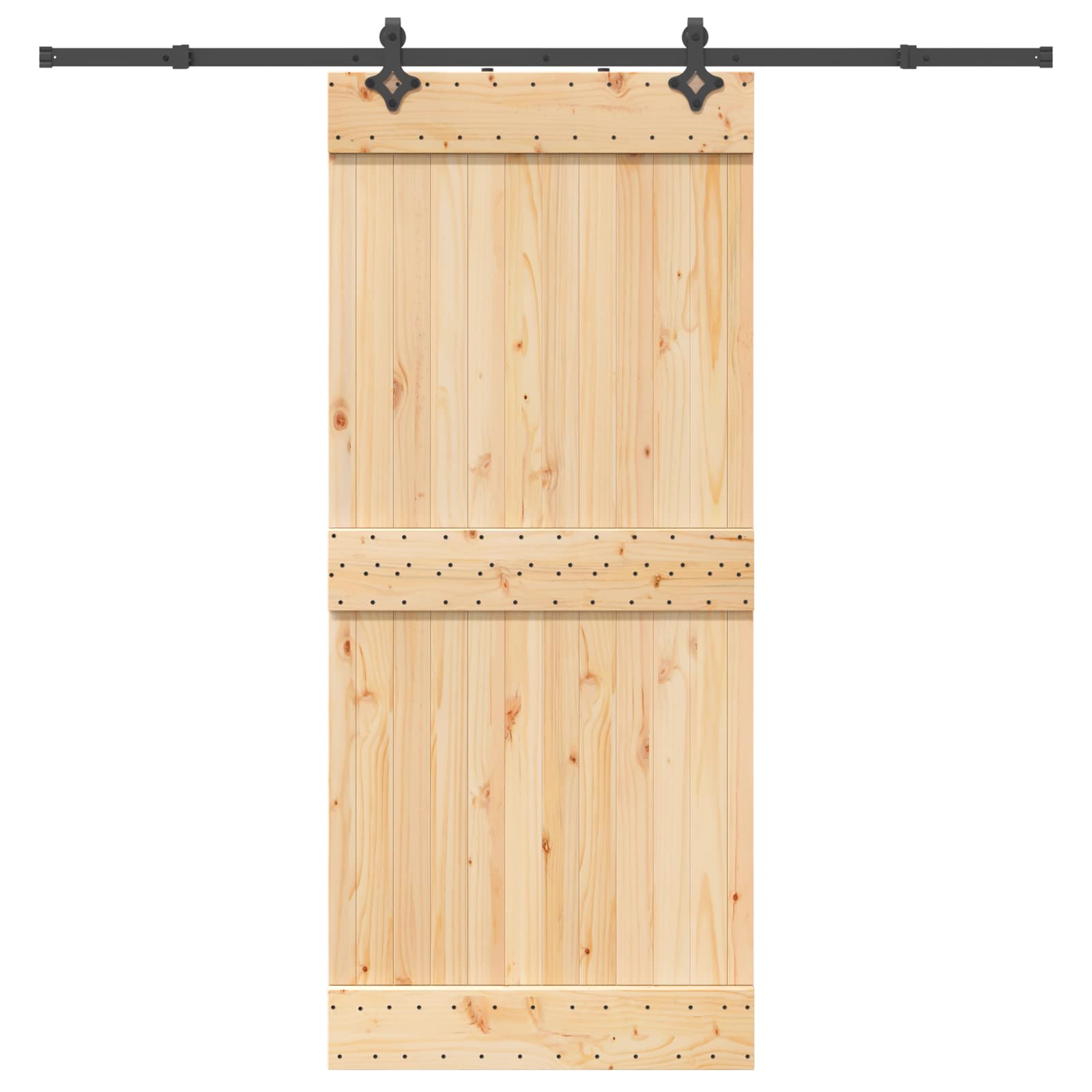 Schiebetür NARVIK Natürlich und Schwarz 70 x 210 cm (152,5 cm)
