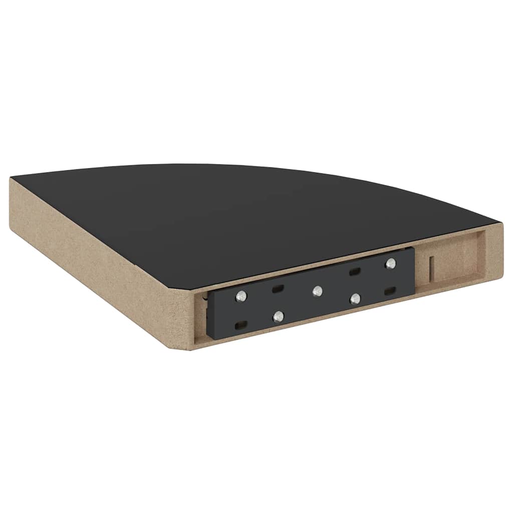 Schwebende Eckregale 2 Stk. Hochglanz-Weiß 25x25x3,8 cm MDF