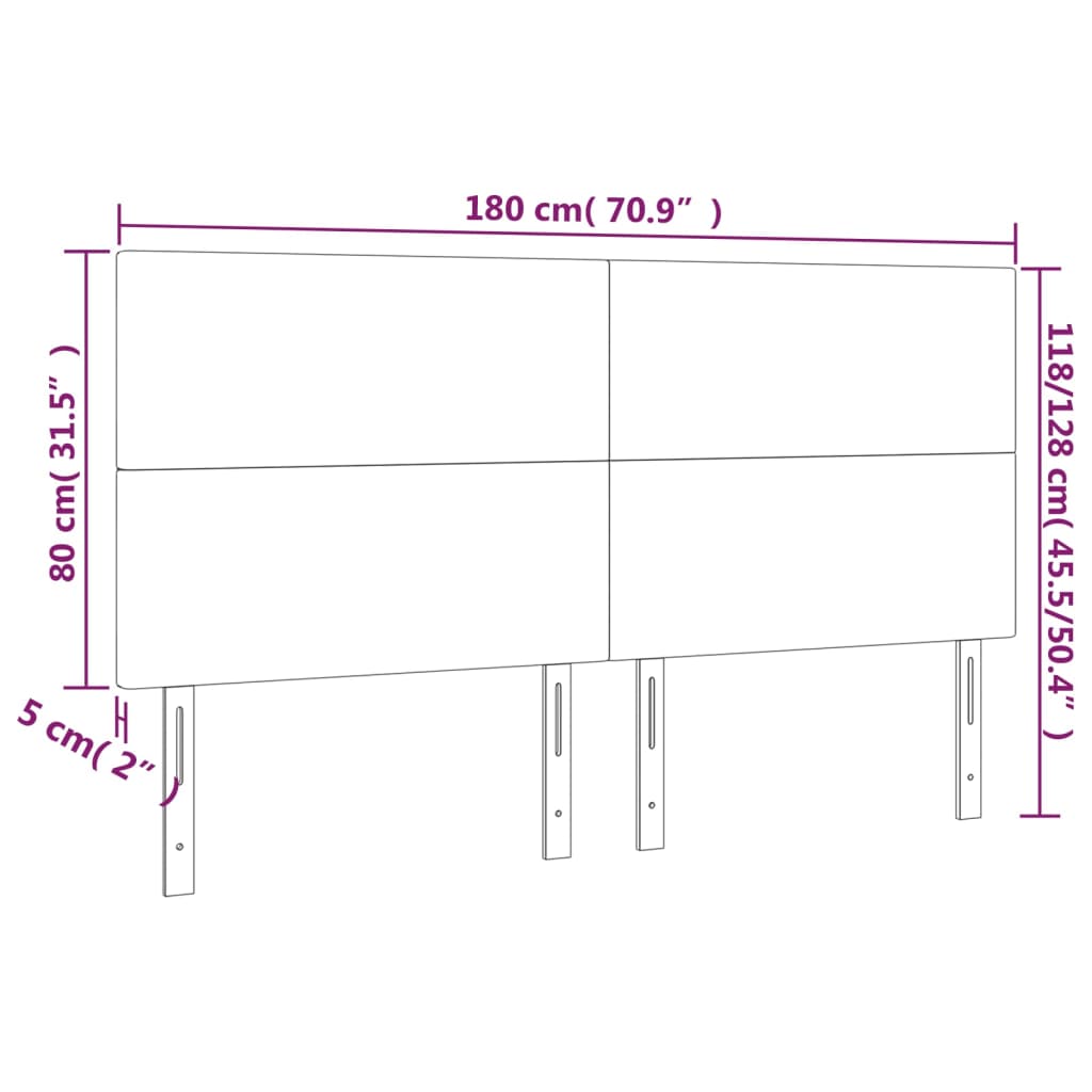 Kopfteil Hellgrau 80x5x118/128 cm Samt