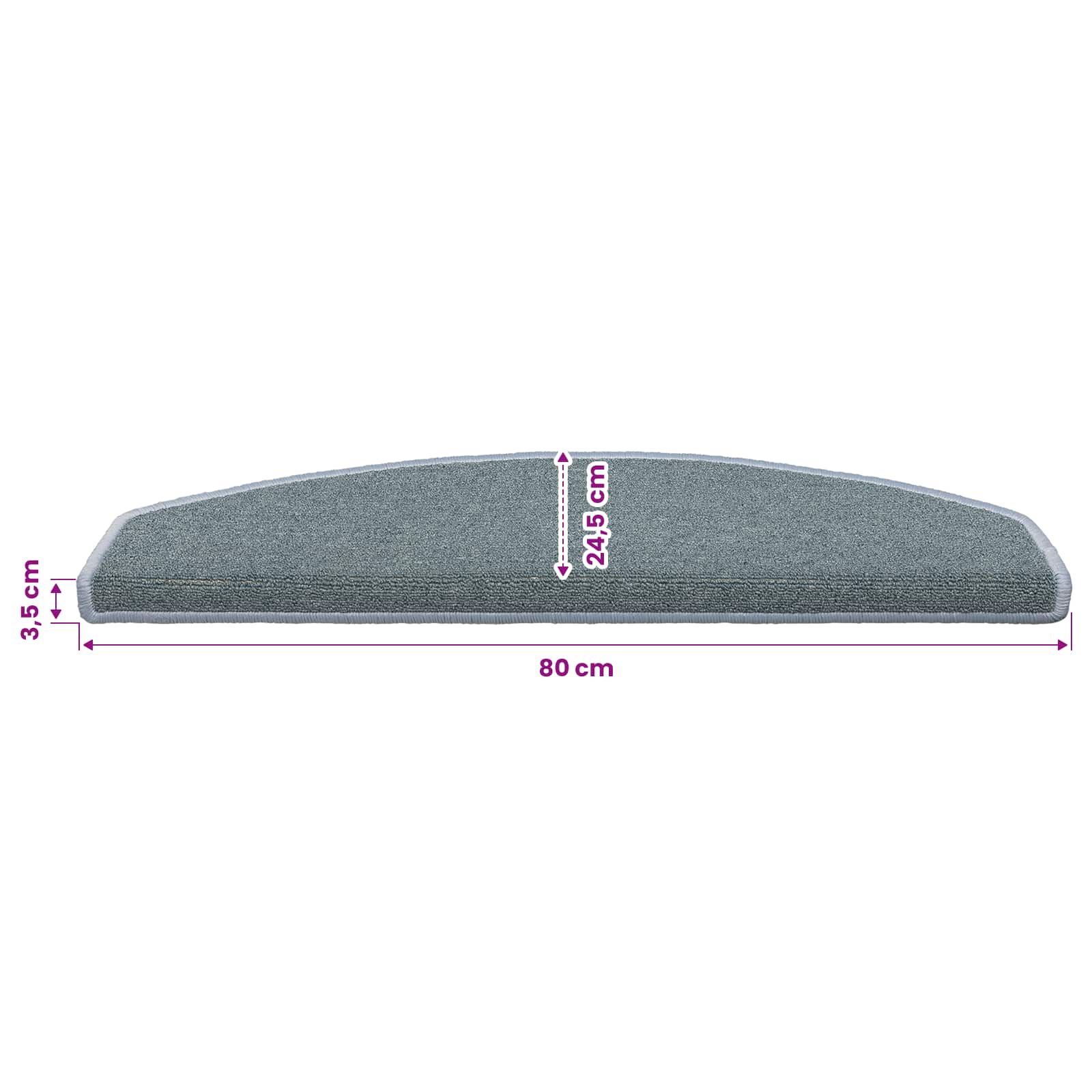 Stufenmatten 15 Stk. 56x17x3 cm Anthrazit Halbrund