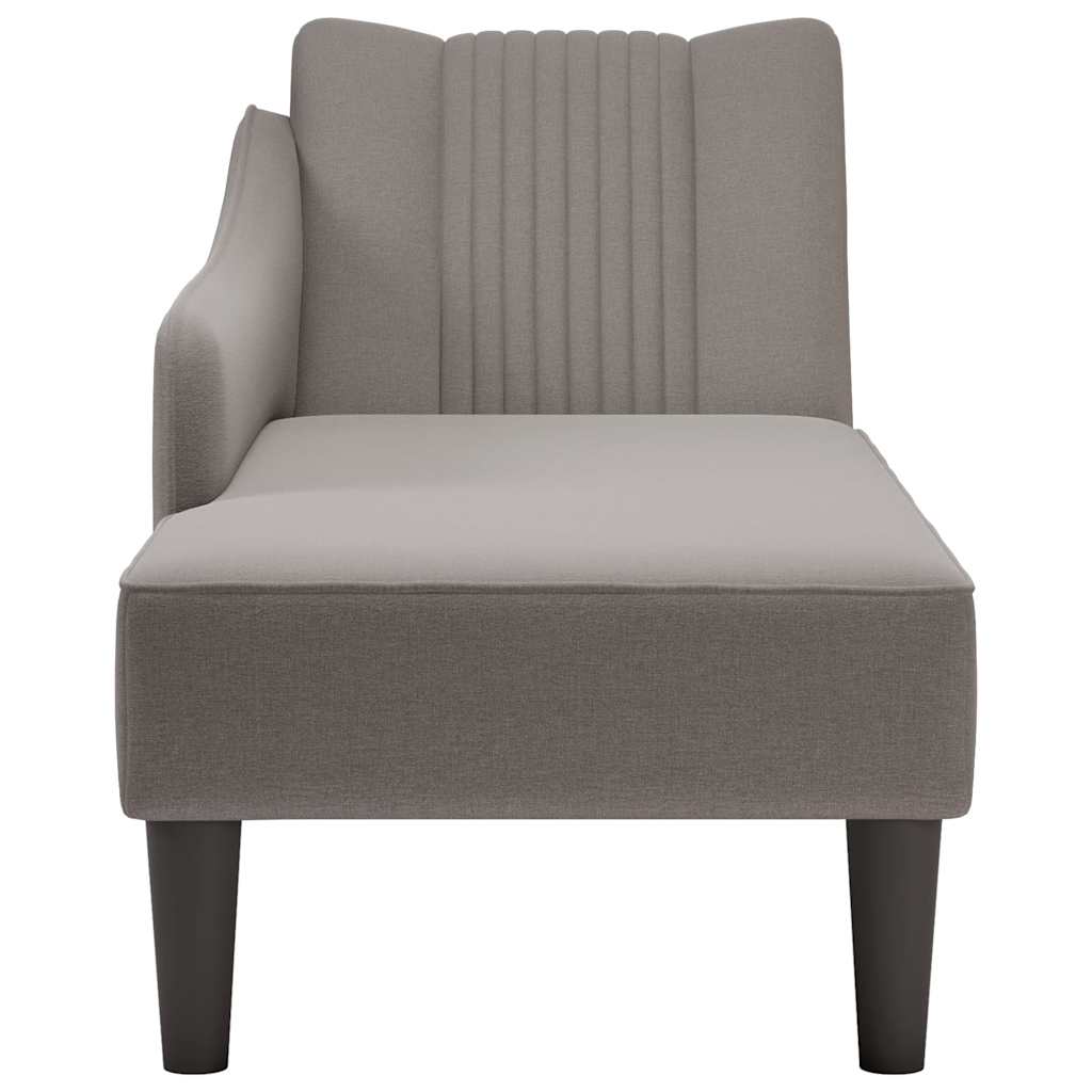 Chaiselongue mit Rechter Armlehne Hellgrau Stoff
