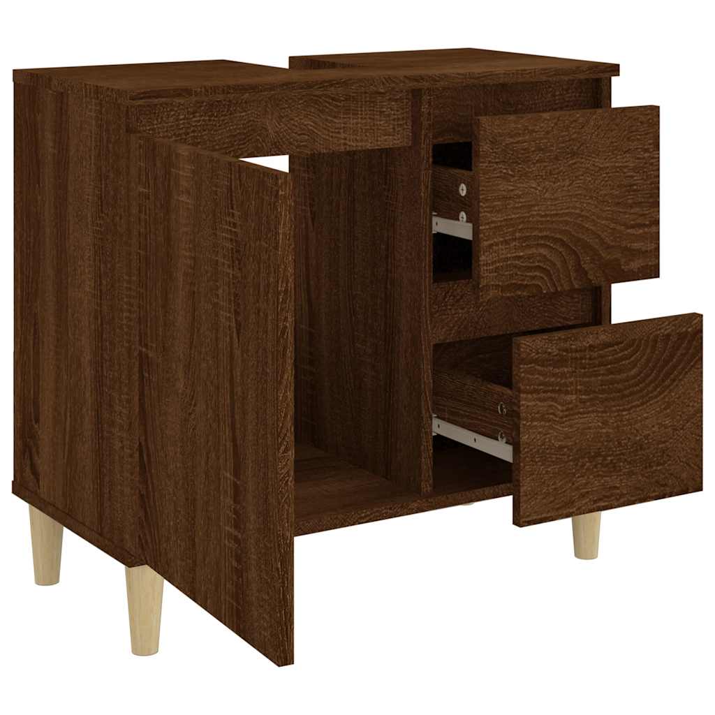 Badschrank Weiß 65x33x60 cm Holzwerkstoff