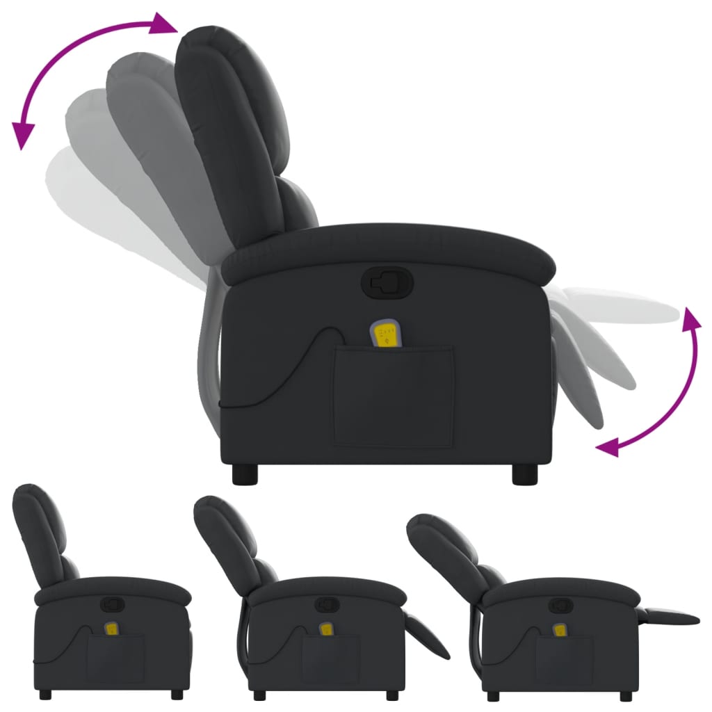 Relaxsessel Echtleder Schwarz
