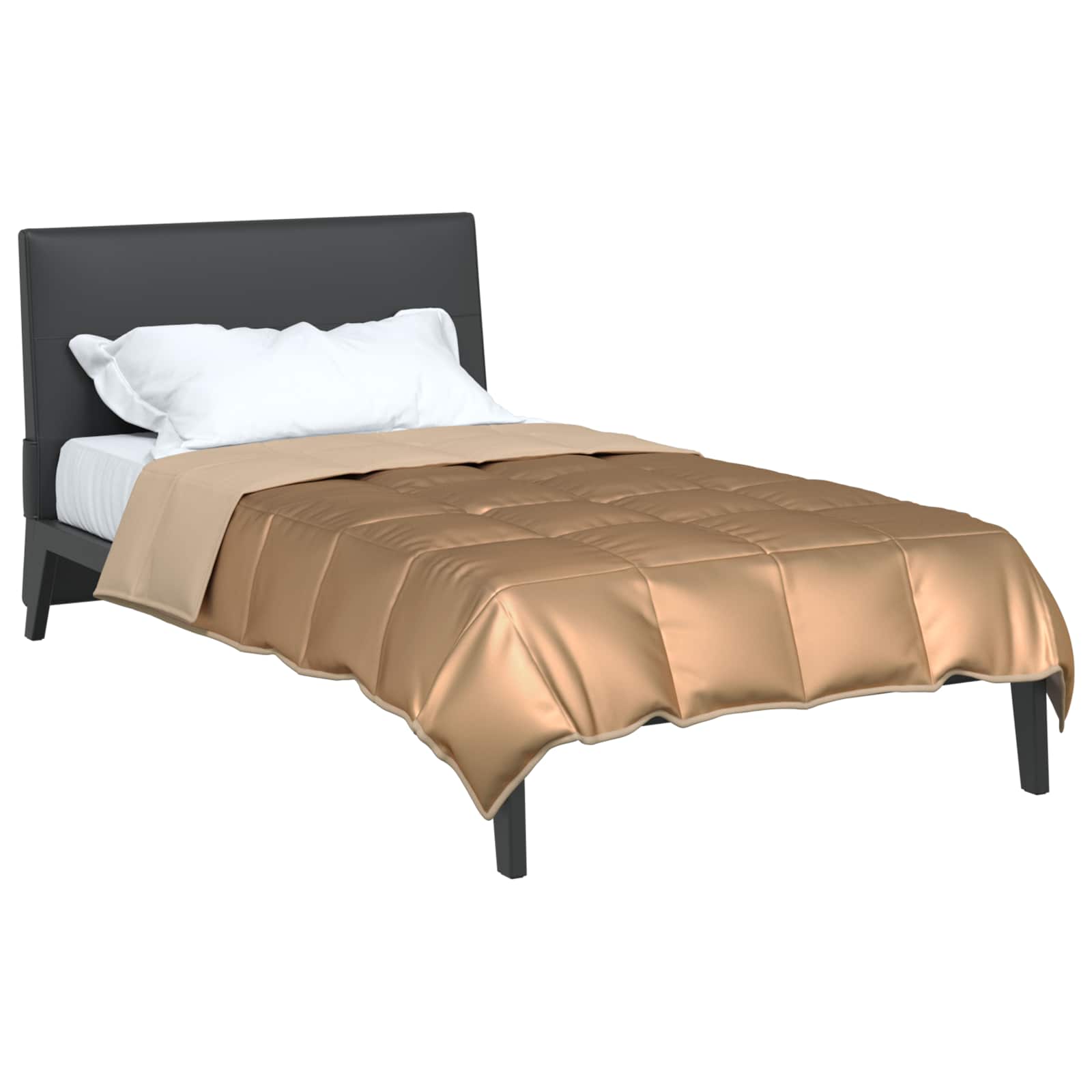 Ganzjahresbettdecke Gold 135 x 200 cm Satin und Mikrofaser