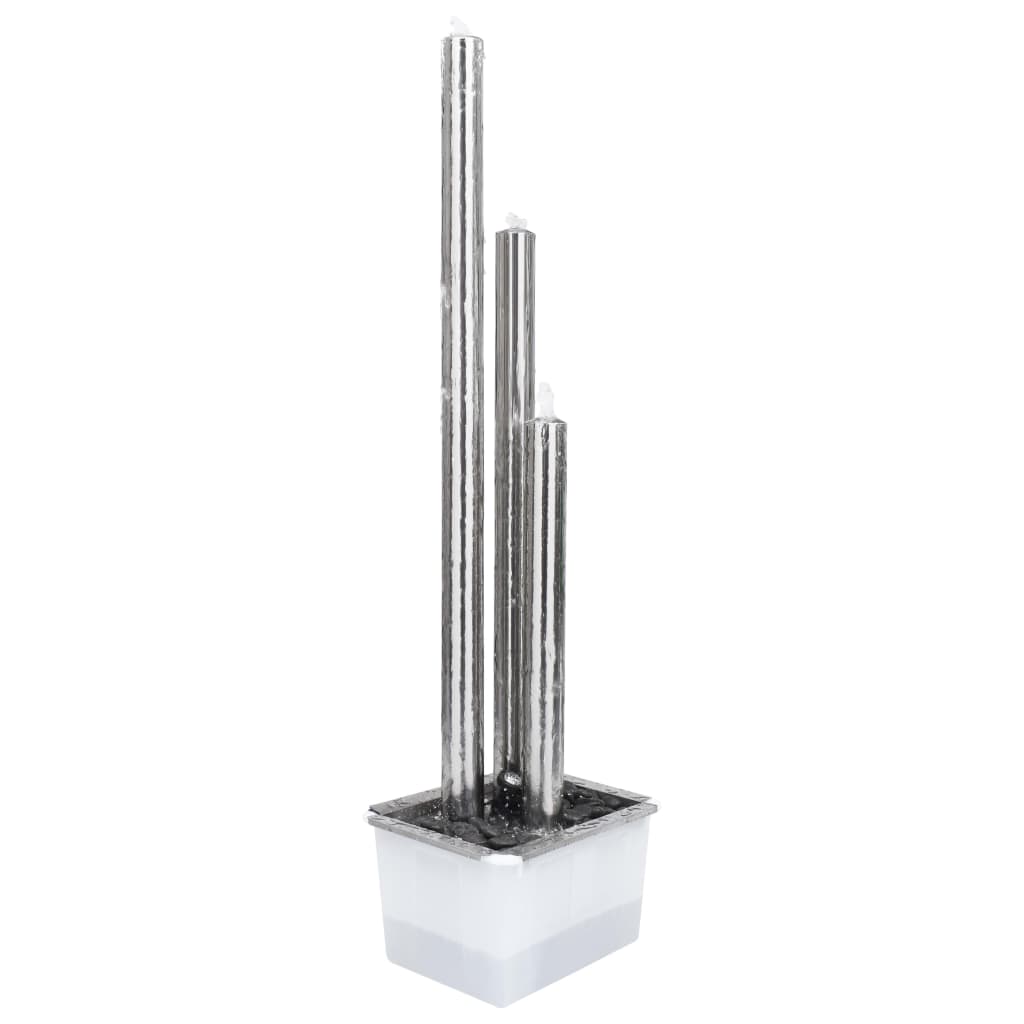 Gartenbrunnen Silbern 48x34x88 cm Edelstahl
