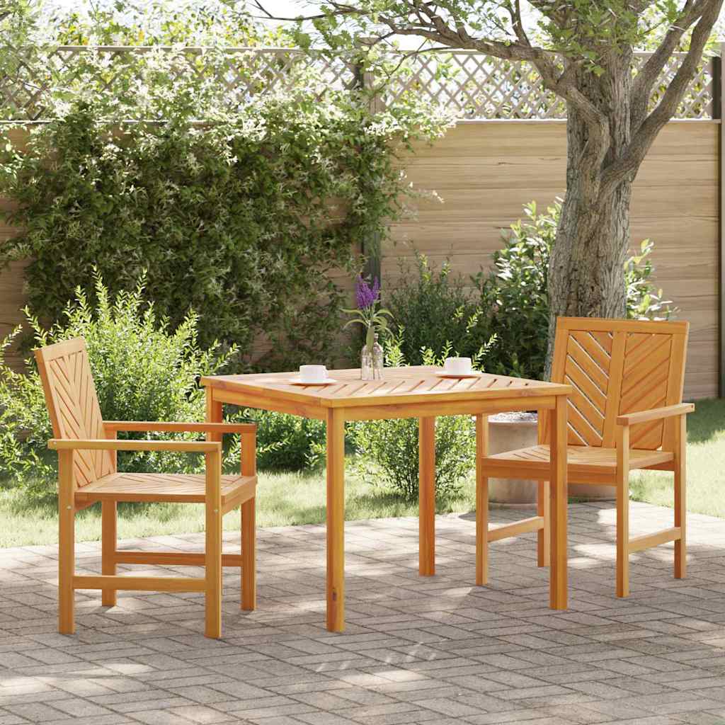 Garten Essgruppe 3 Stk. Braun Massivholz Akazie