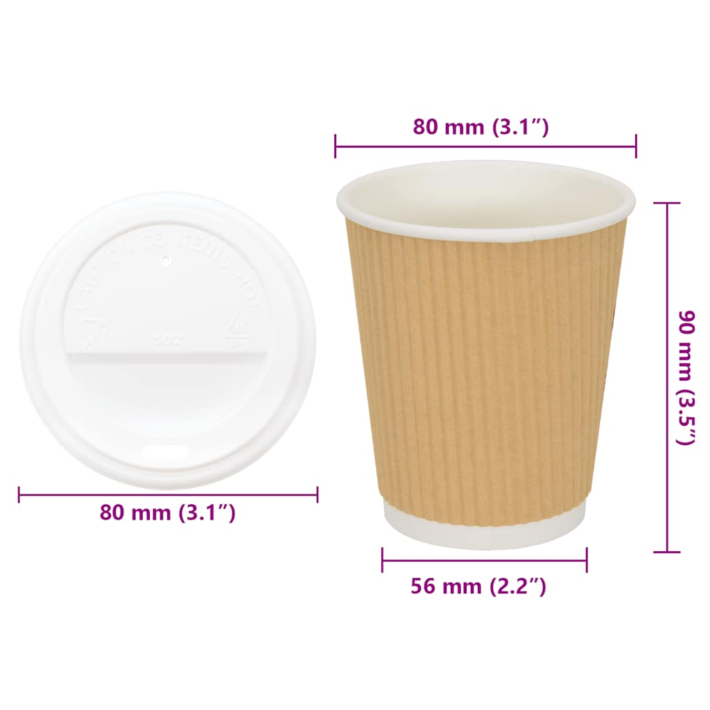 Pappbecher mit Deckeln 1000 Stk. 4oz 100ml