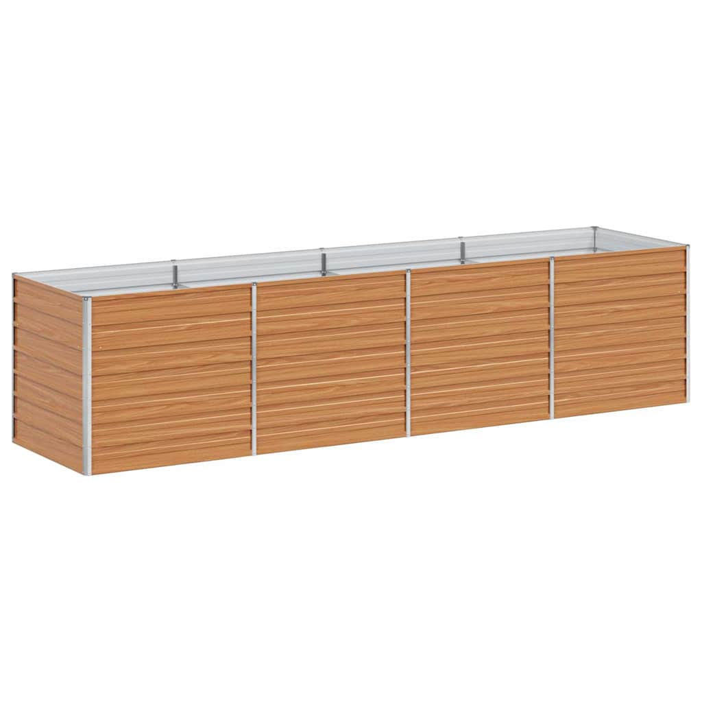 Hochbeet Hellbraun 100 x 100 x 77 cm Verzinkter Stahl