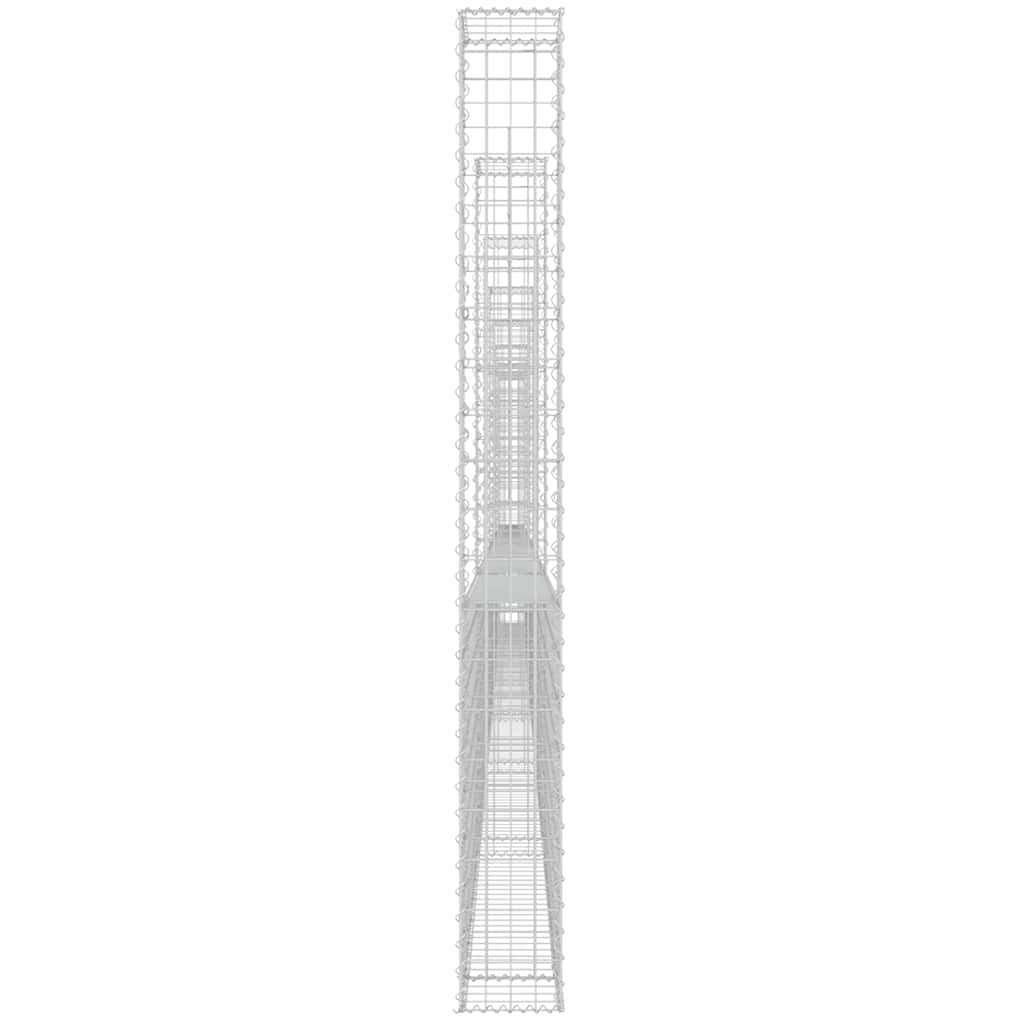 Gabionenkorb U-Form mit 2 Säulen Eisen 140x20x150 cm