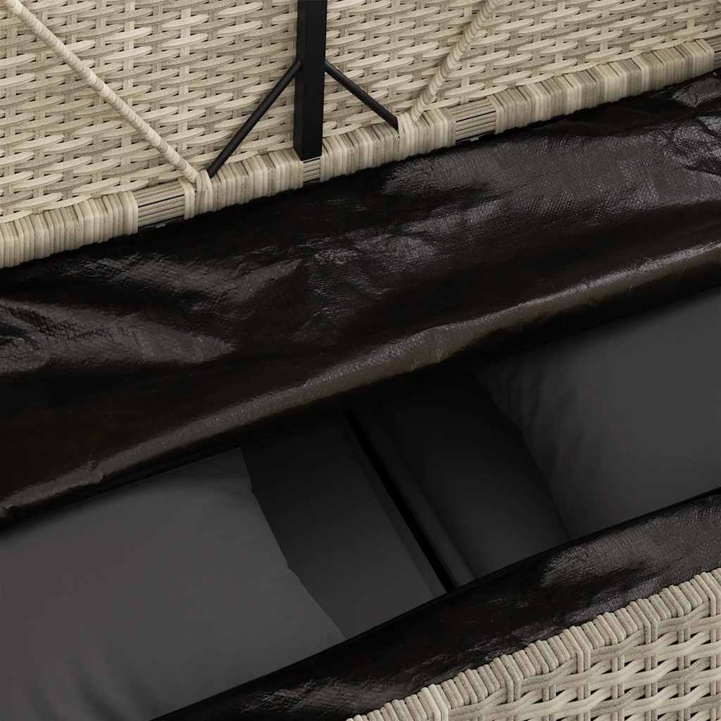 Gartenbank mit Kissen Schwarz Poly Rattan