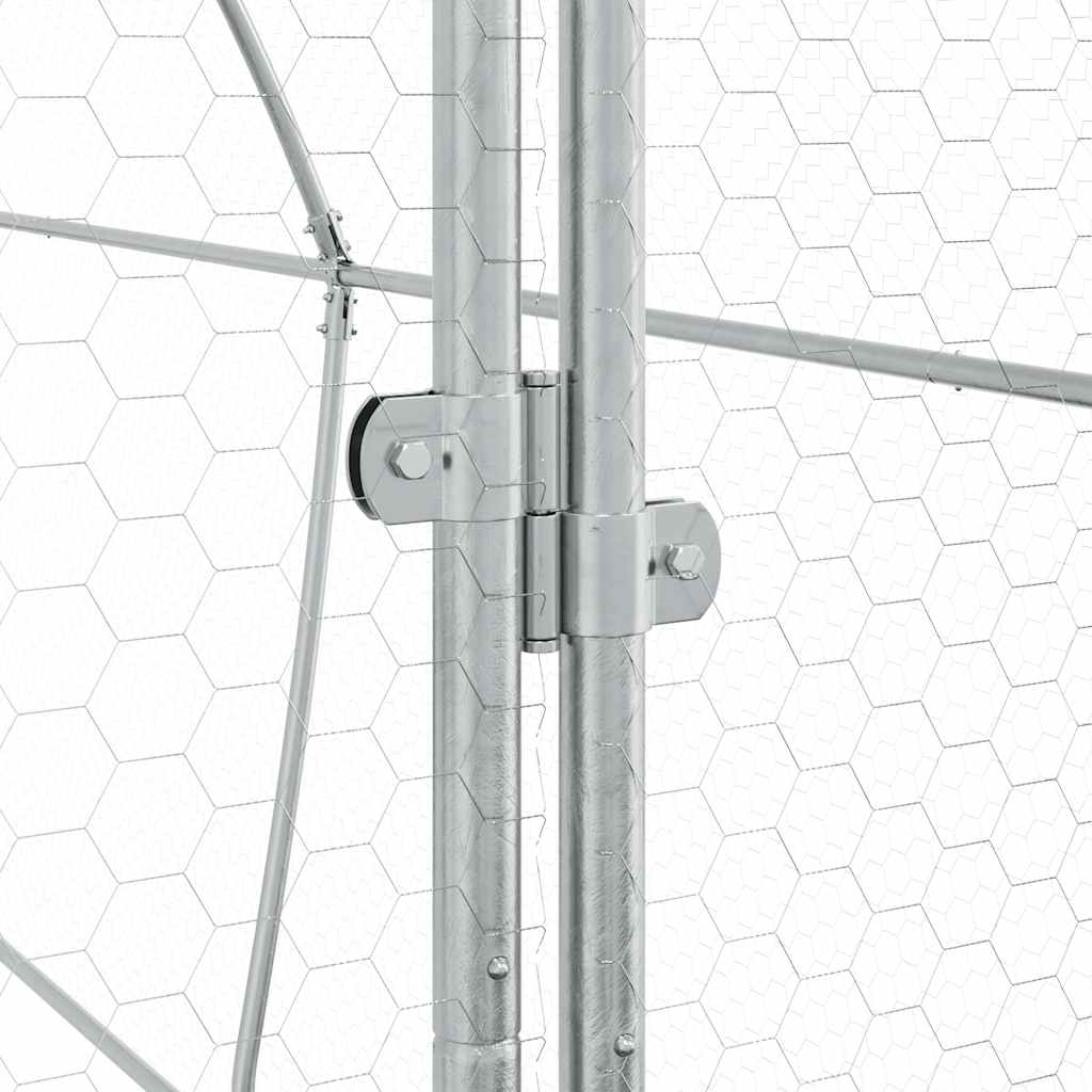 Hühnerkäfig Silbern 200x105x182 cm Verzinkter Stahl