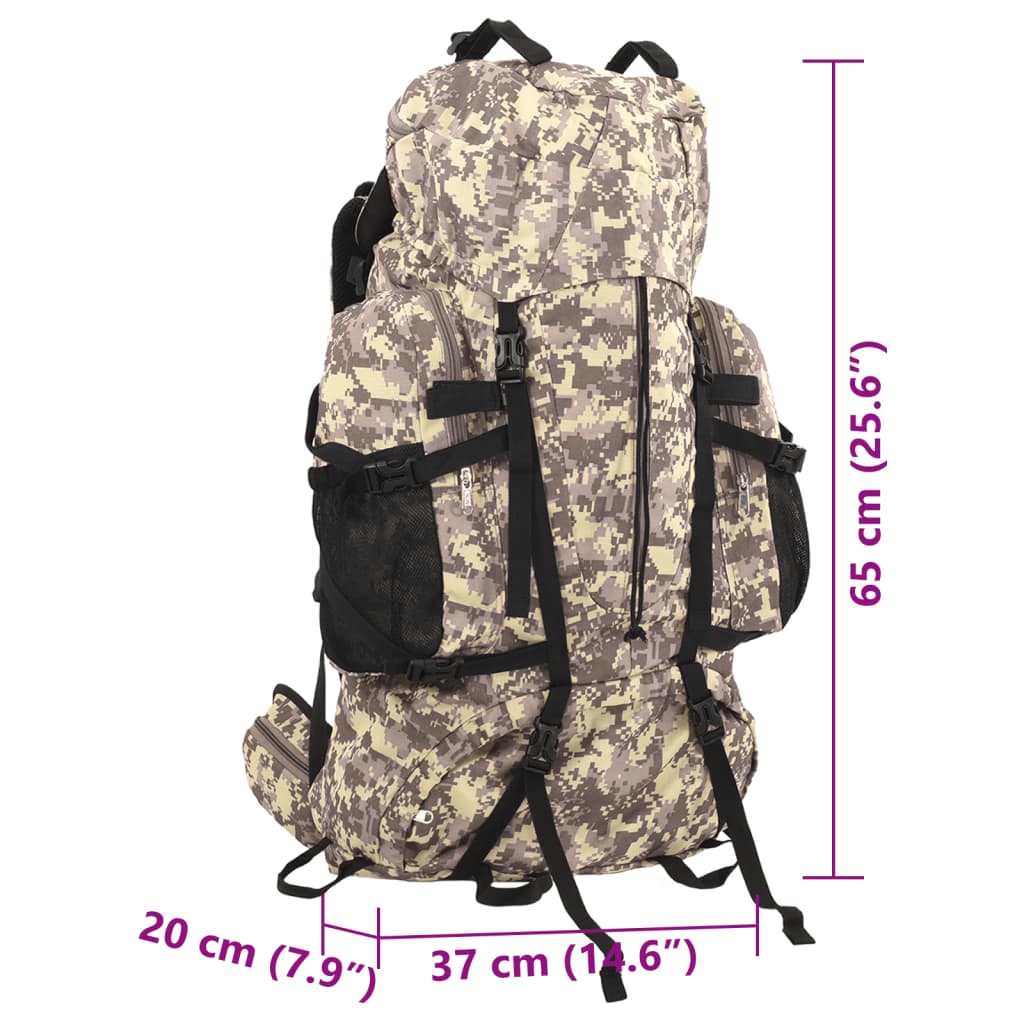 Wanderrucksack Schwarz 60 L Oxford-Gewebe