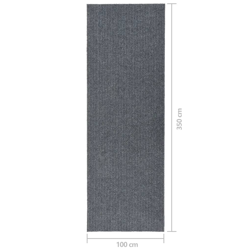 Teppichläufer Grau 80 x 150 cm Stoff