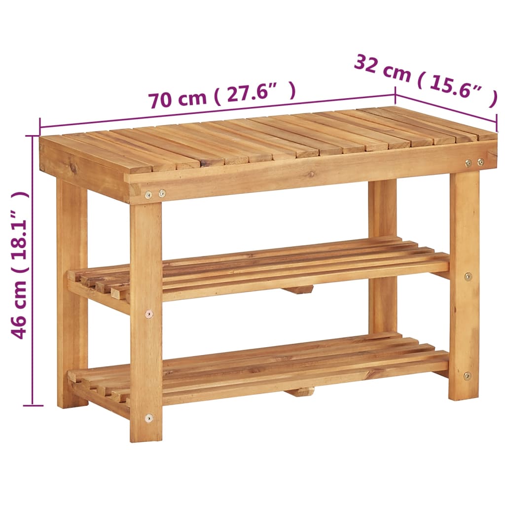 Schuhregal 50×32×45 cm Massivholz Akazie