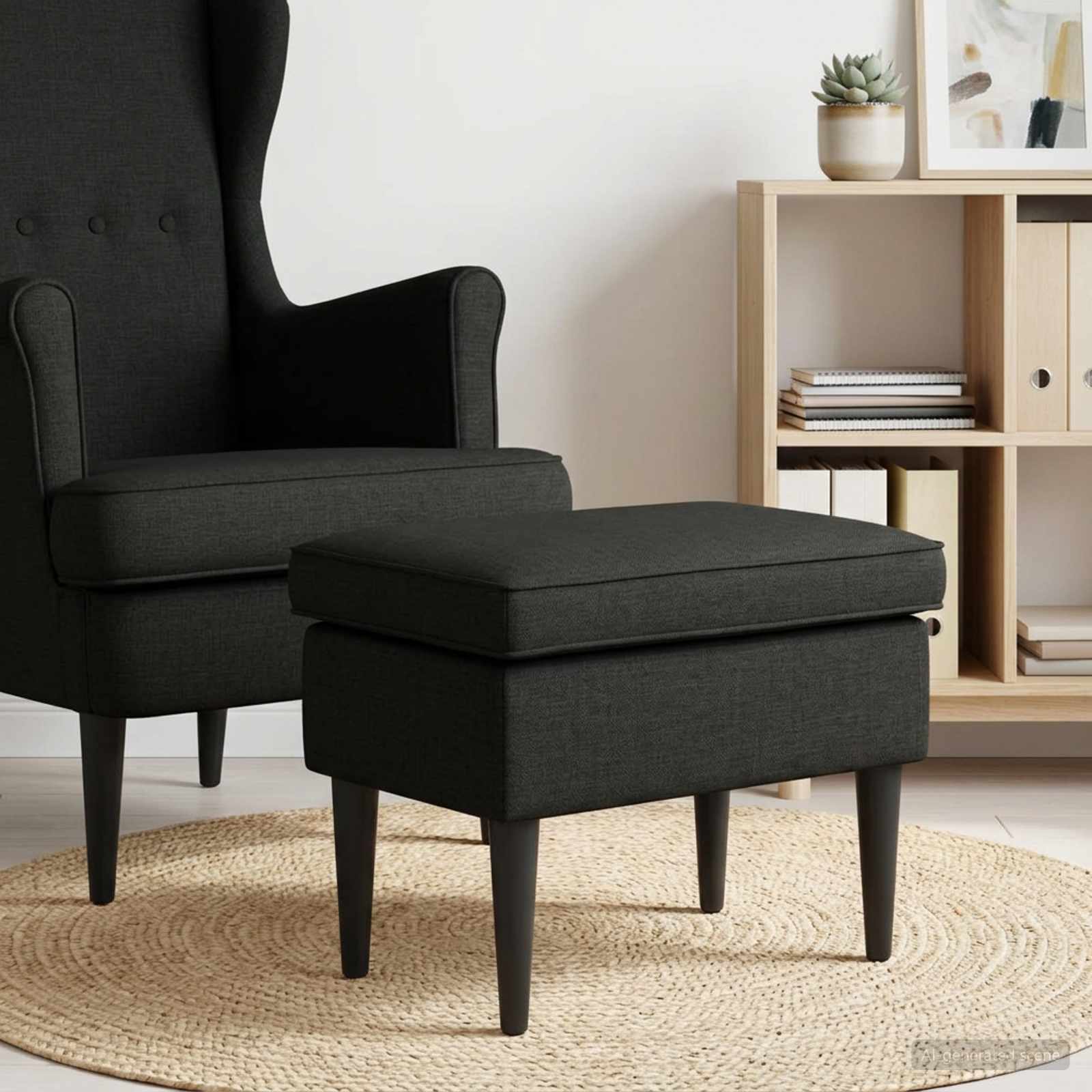 Hocker Hellgrau 55 x 35 x 41 cm Stoff