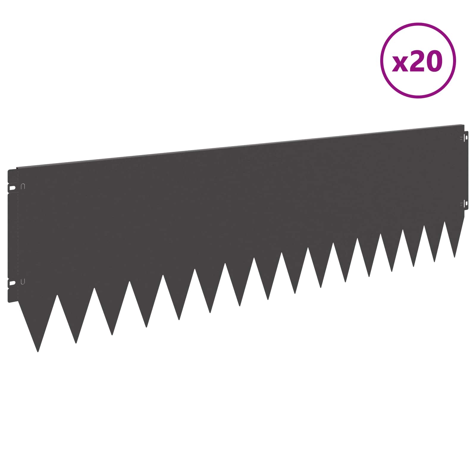 Raseneinfassung 10 pcs 103 x 10 cm Stahl Schwarz