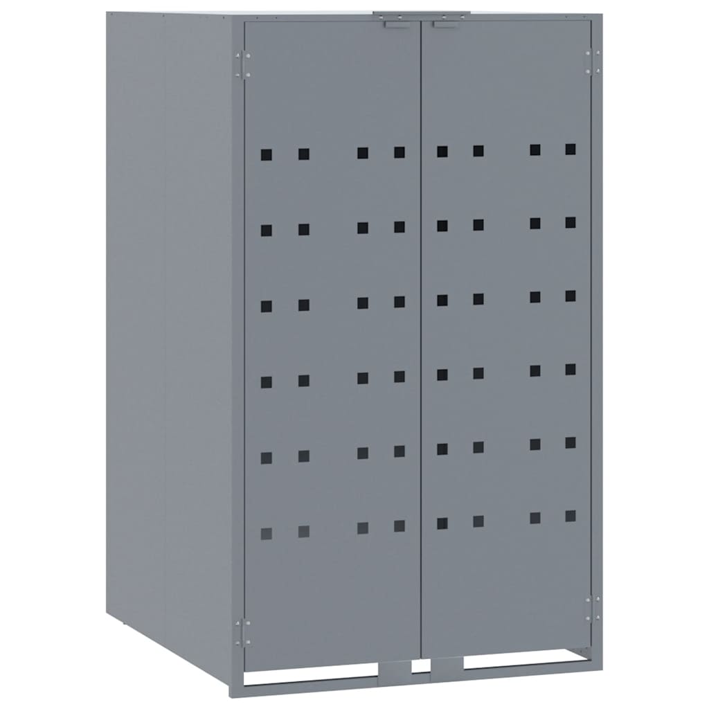 Mülltonnenbox für 2 Tonnen Schwarz 138x79x117 cm Stahl