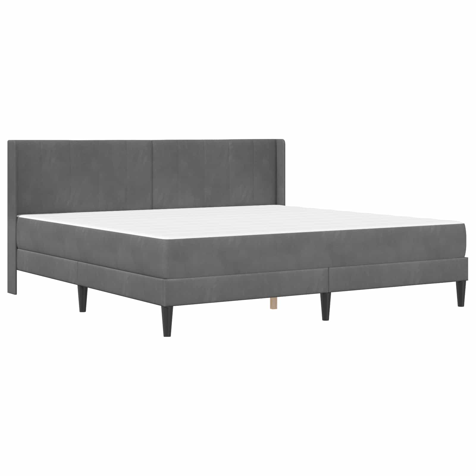 Bettgestell mit Matratze mit Kopfteil Hellgrau 80 x 200 cm Samt